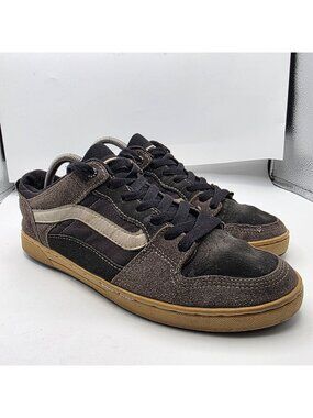 Vans Skate Shoes Mens 9.5 Black Sneakers Casual Low Top Suede Lace Up Athletic